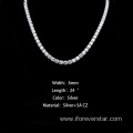 Silver White Plated Iced Out Chain Jewelry Tennis